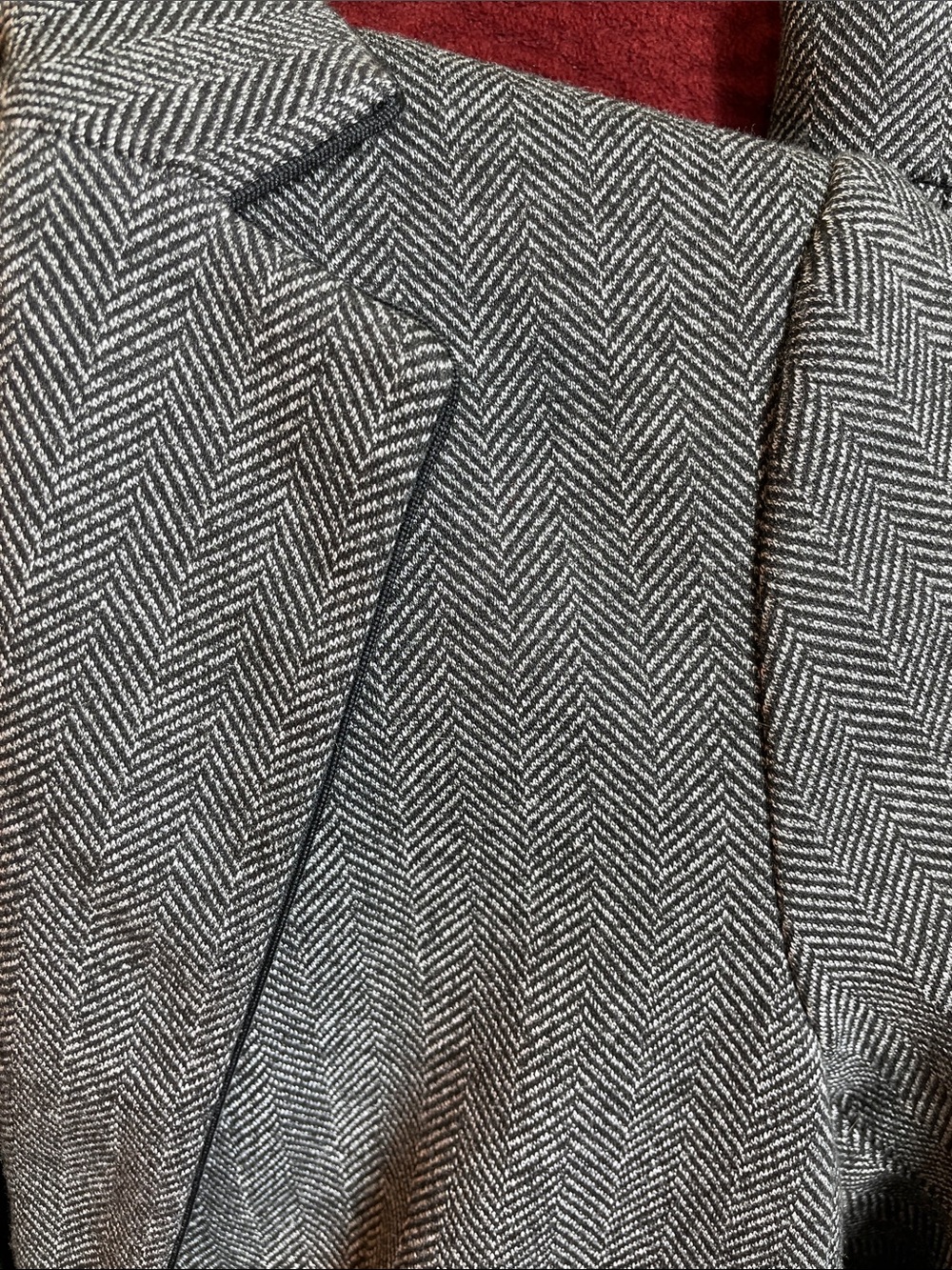 Ann Taylor Petites Herringbone Classic Gray & White Blazer & Pant Suit, 4P, 00P - Picture 4 of 12